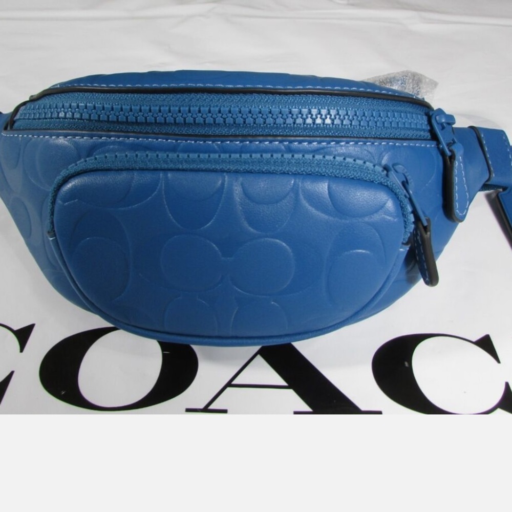 Coach Blue Belt Bag with Sleek Crescent Design - Picture 6 of 13